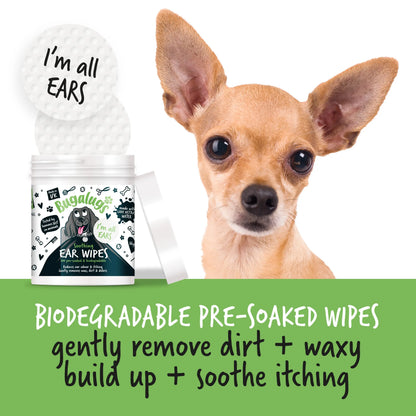 Bugalugs Soothing Ear Wipes (100 pre soaked Bio-Degradable Wipes)