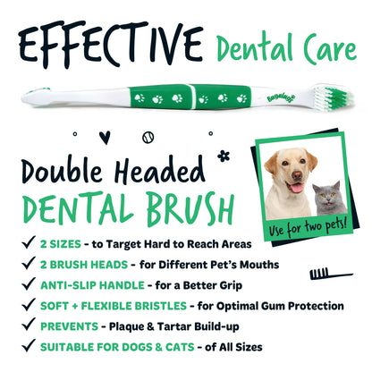 Bugalugs Double Ended Pet Toothbrush For Dogs & Cats