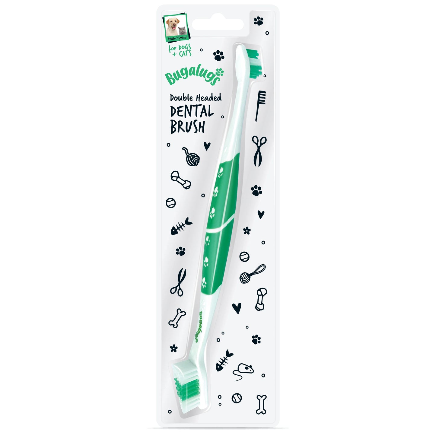Bugalugs Double Ended Pet Toothbrush For Dogs & Cats