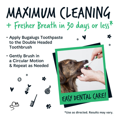 Bugalugs Double Ended Pet Toothbrush For Dogs & Cats