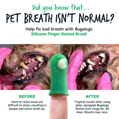 Bugalugs Silicone Finger Pet Toothbrush For Dogs & Cats