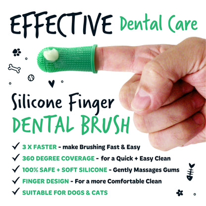 Bugalugs Silicone Finger Pet Toothbrush For Dogs & Cats