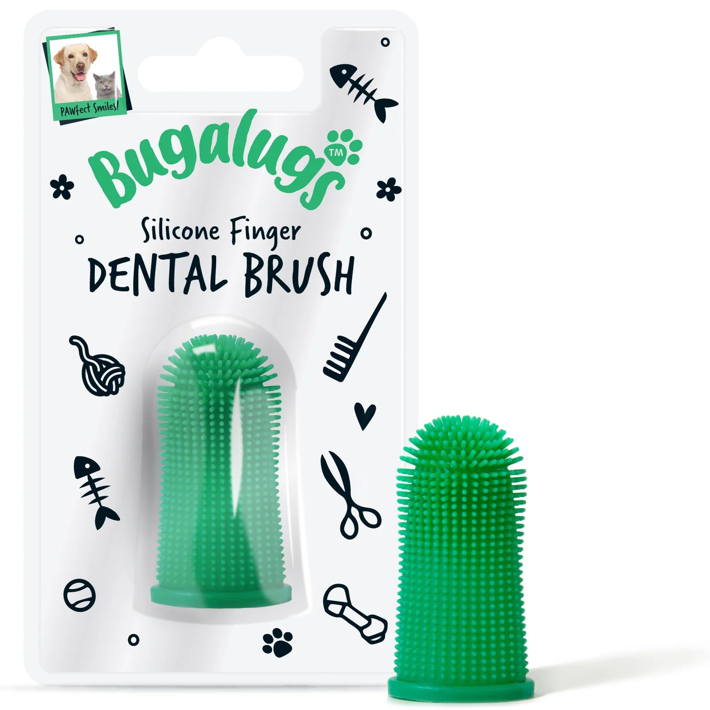 Bugalugs Silicone Finger Pet Toothbrush For Dogs & Cats