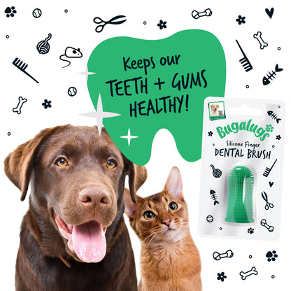 Bugalugs Silicone Finger Pet Toothbrush For Dogs & Cats