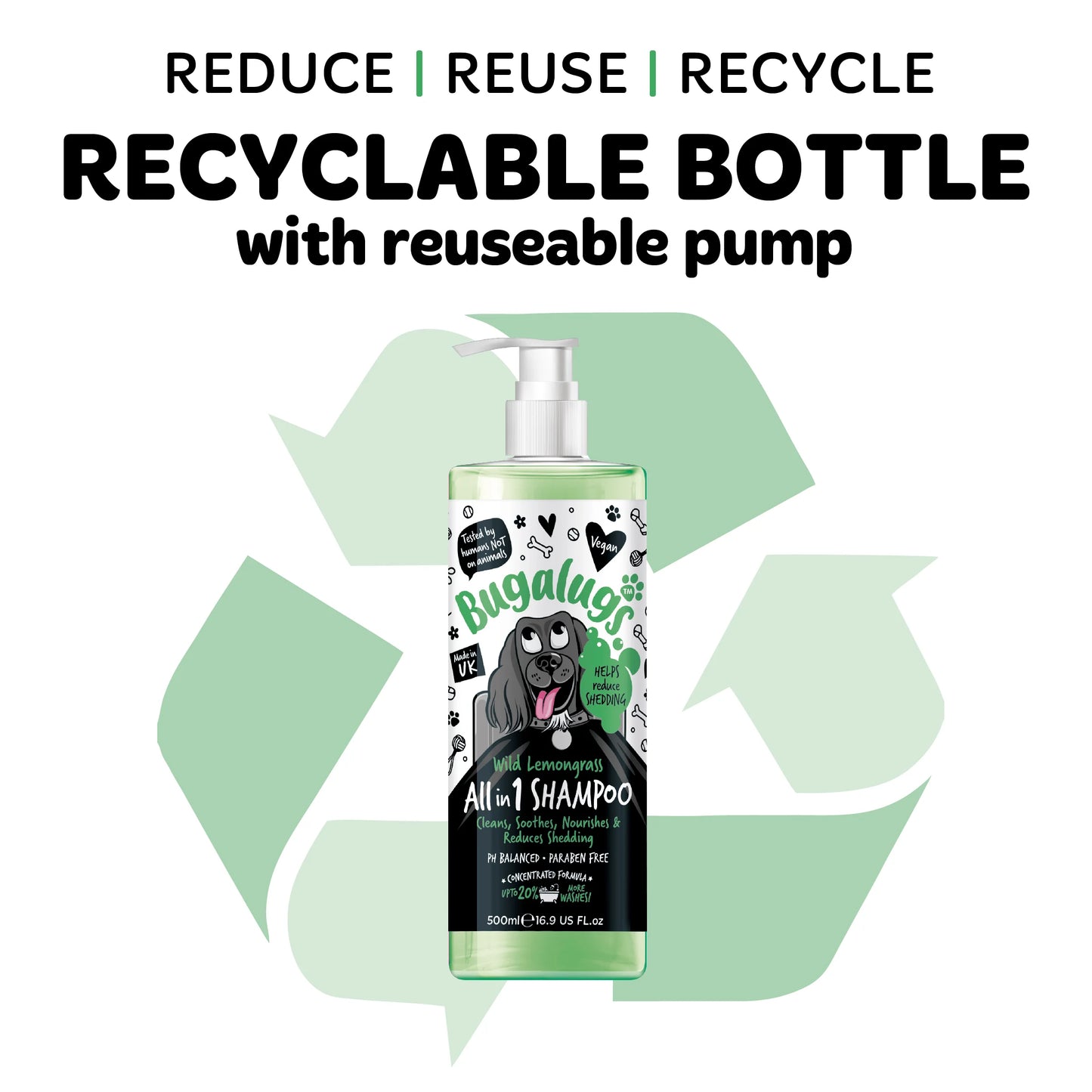 Bugalugs All in 1 (Wild Lemongrass) Dog Shampoo 500ml