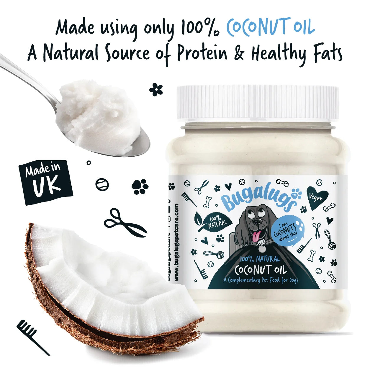 Bugalugs 100% Natural Coconut Oil 340g