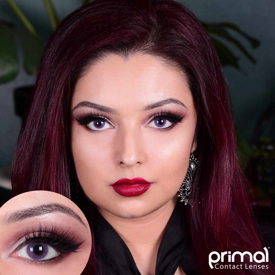 Purple colored contact lenses, coloured contact lenses, color contacts, circle lens.