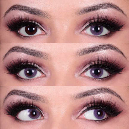 Purple colored contact lenses, coloured contact lenses, color contacts, circle lens.