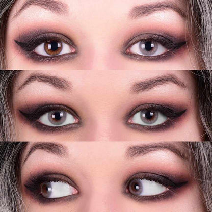Grey colored contact lenses, coloured contact lenses, color contacts, circle lens.