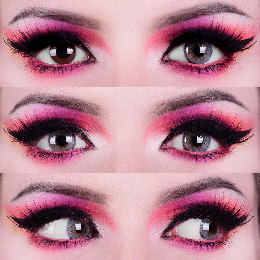 Blue White colored contact lenses, coloured contact lenses, color contacts, circle lens.