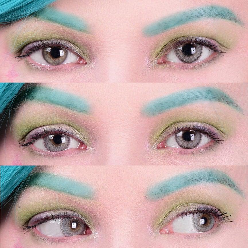 Grey colored contact lenses, coloured contact lenses, color contacts, circle lens.