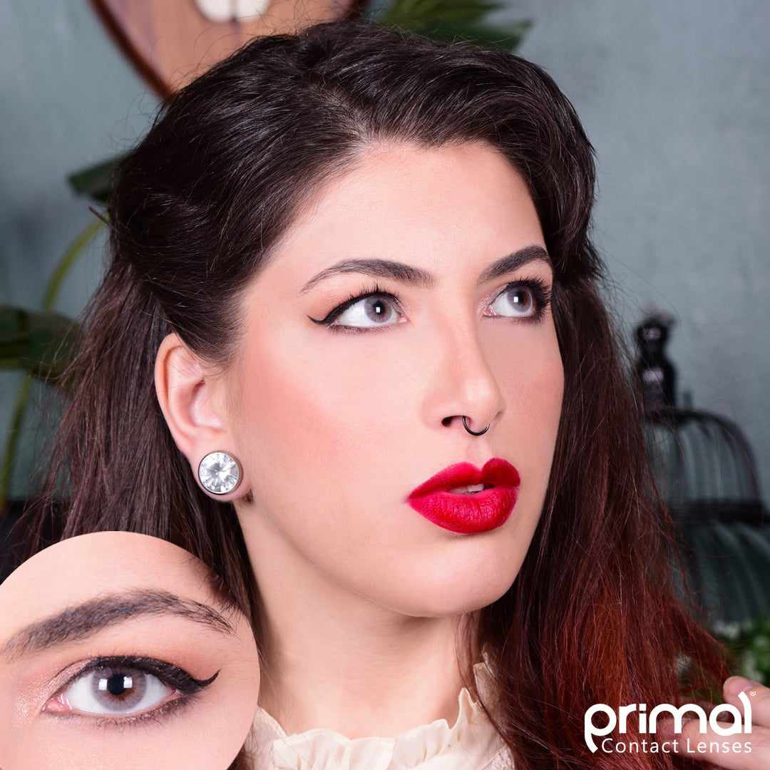 Grey colored contact lenses, coloured contact lenses, color contacts, circle lens.