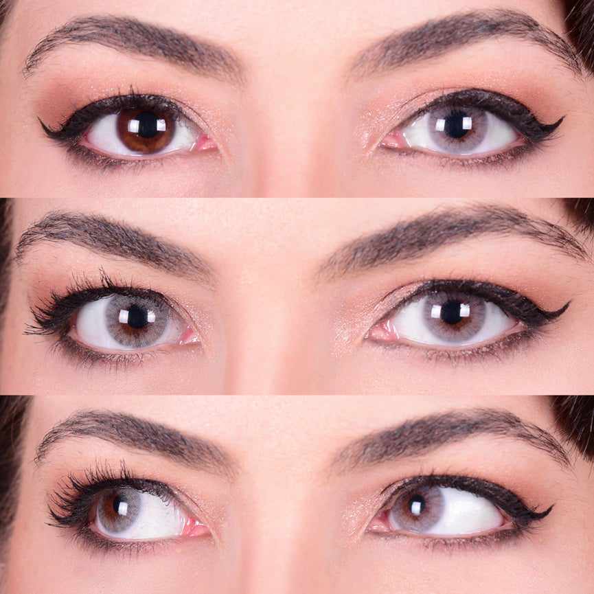 Grey colored contact lenses, coloured contact lenses, color contacts, circle lens.