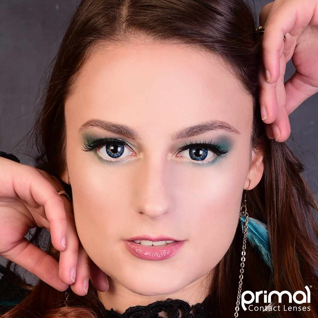 Blue colored contact lenses, coloured contact lenses, color contacts, circle lens.