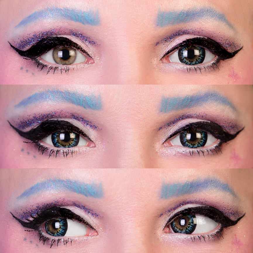 Blue colored contact lenses, coloured contact lenses, color contacts, circle lens.