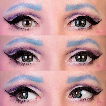 Blue colored contact lenses, coloured contact lenses, color contacts, circle lens.