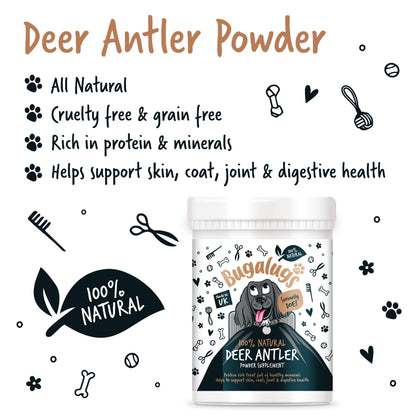 Bugalugs Deer Antler Powder 70g for Dogs