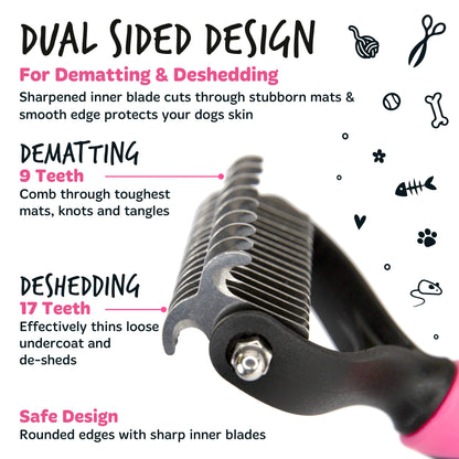 Bugalugs Pet Dematting Rake for Dogs & Cats