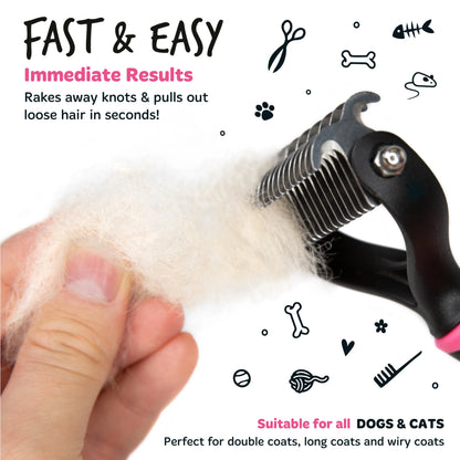 Bugalugs Pet Dematting Rake for Dogs & Cats