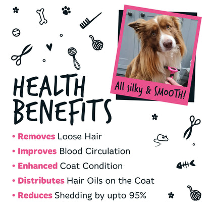 Bugalugs Pet Deshedding Comb for Dogs & Cats