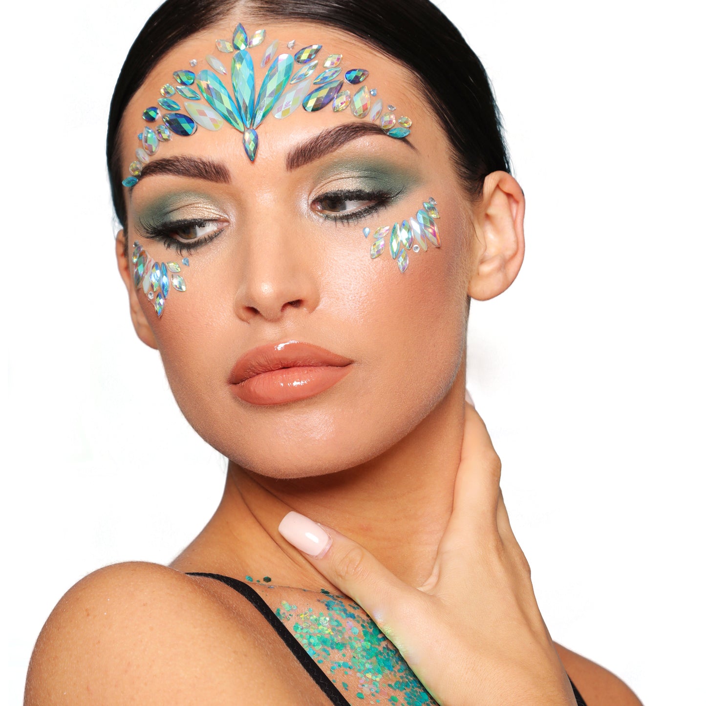 Glitter Me Up Face Jewels Iridescent Mermaid