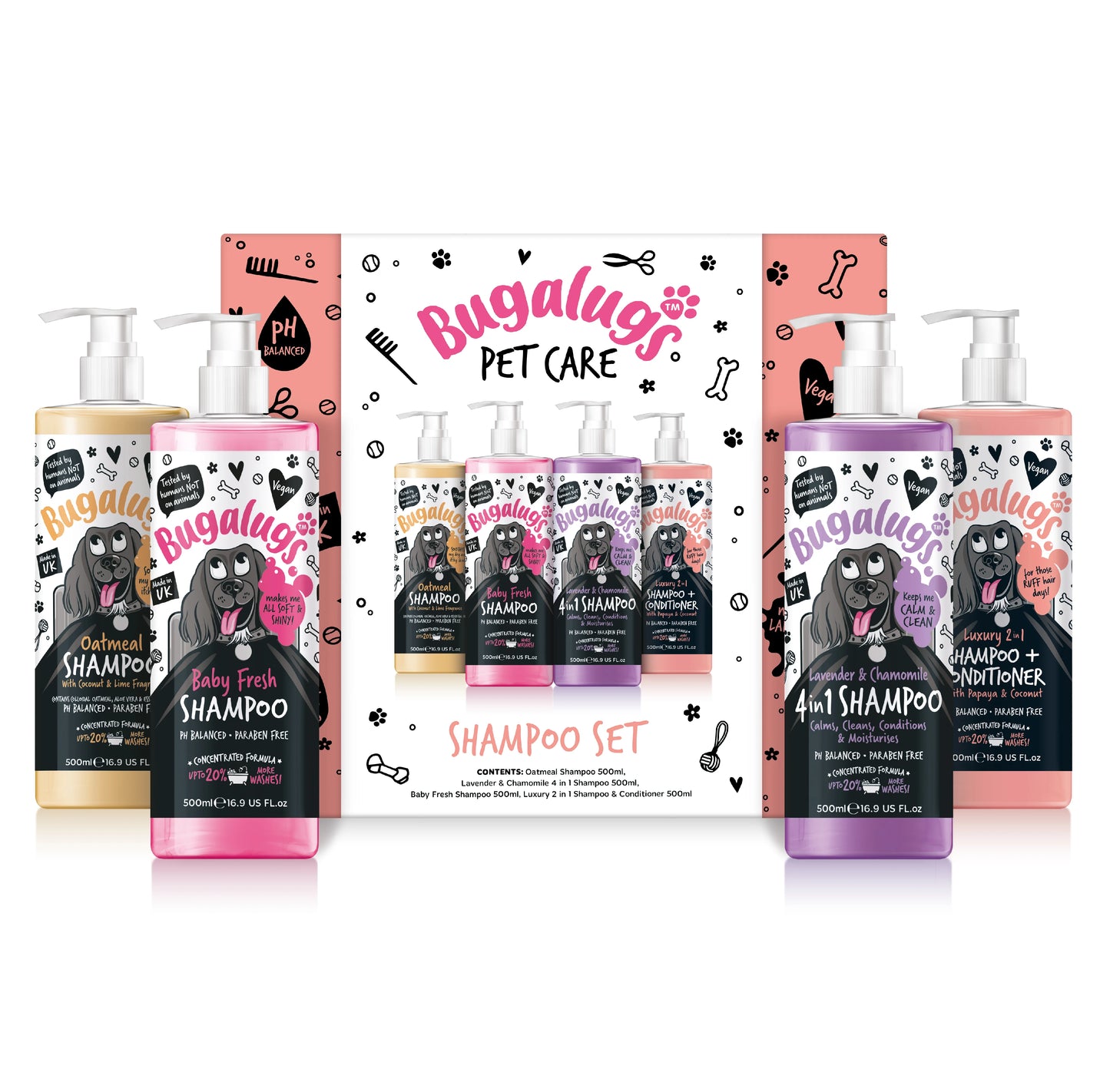 Bugalugs 500ml Shampoo Giftset (4 Pack)