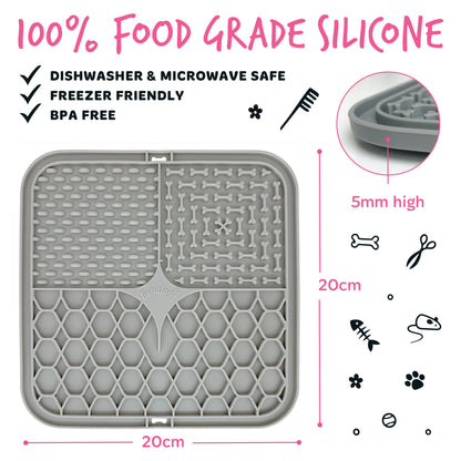 Bugalugs Lick Mat for Dogs & Cats (Grey)