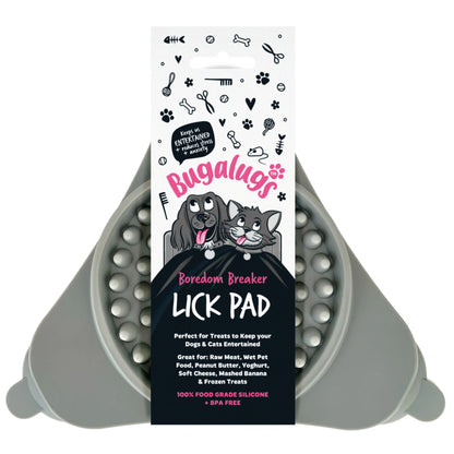 Bugalugs Lick Pad for Dogs & Cats (Grey)