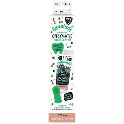 Bugalugs Dental Care Kit (Enzymatic Toothpaste with Finger Toothbrush) for Dogs & Cats