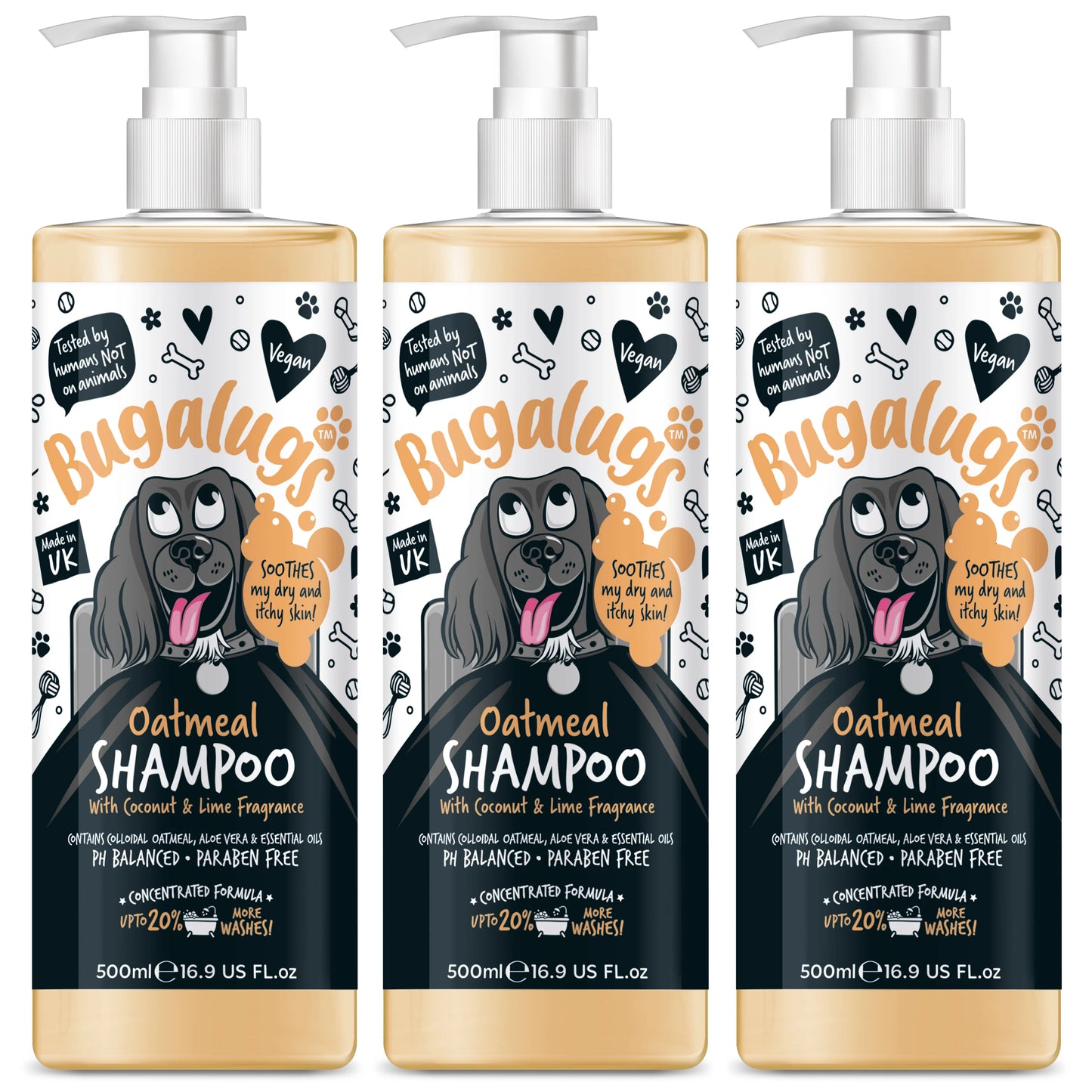 Bugalugs Oatmeal Dog Shampoo 500ml