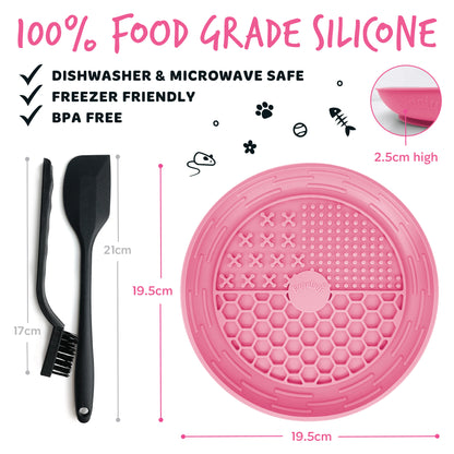 Bugalugs Lick Bowl for Dogs & Cats (Pink)
