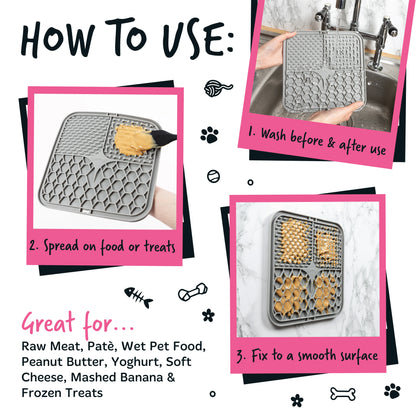 Bugalugs Lick Mat for Dogs & Cats (Pink)