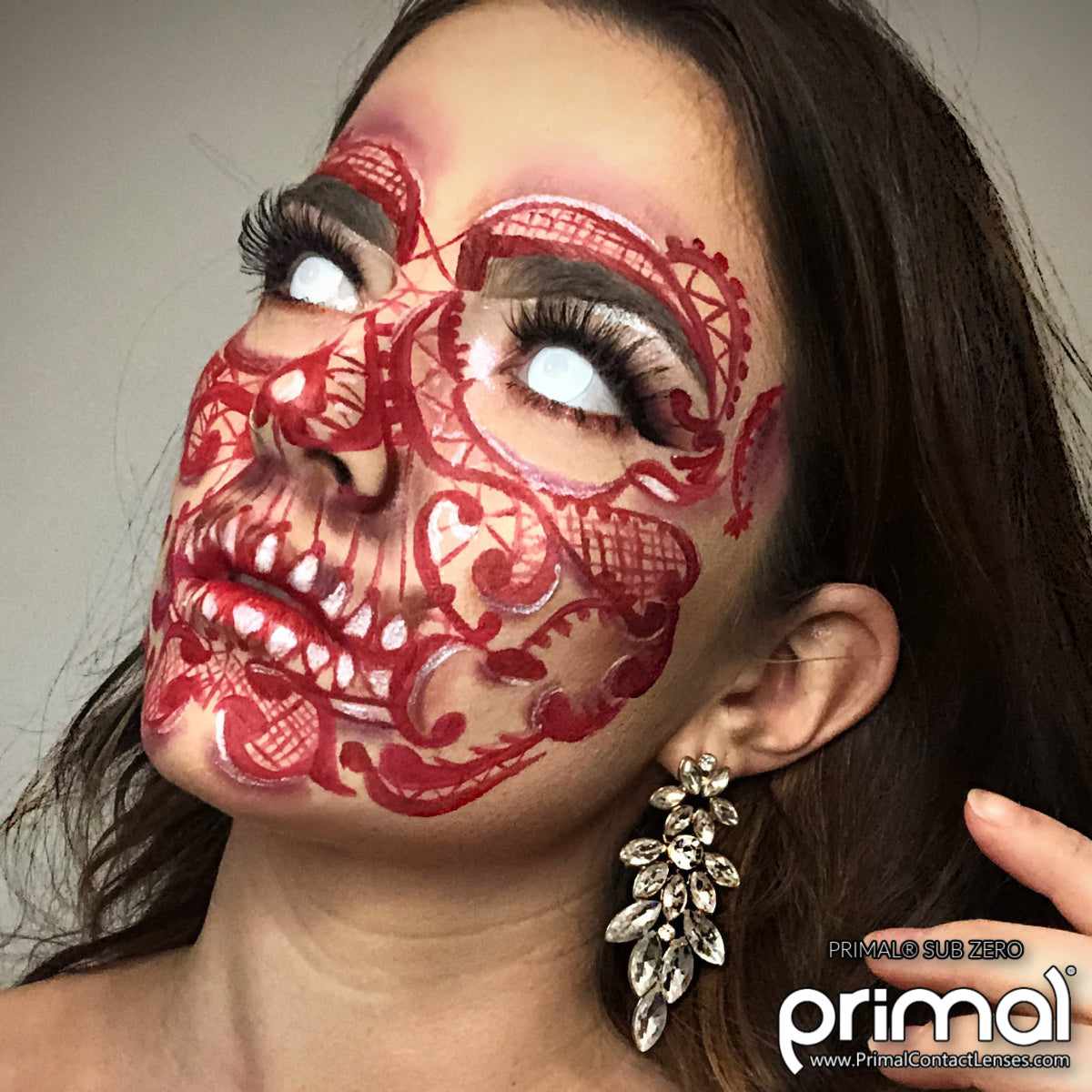 White Colored contact lenses, Halloween Cosplay, color contacts, krazy lens, fancy lens, circle lens.
