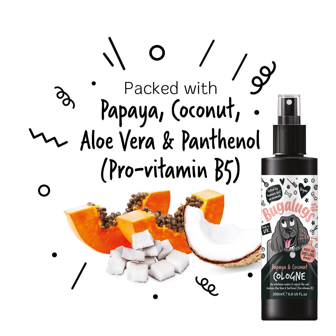 Bugalugs Papaya & Coconut Dog Cologne 200ml