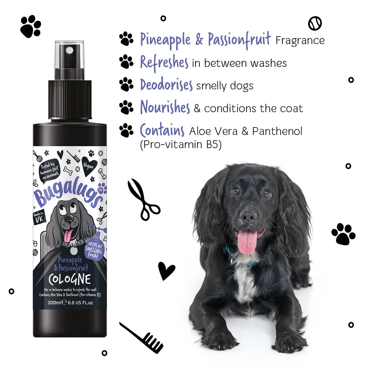 Bugalugs Pineapple & Passionfruit Dog Cologne 200ml