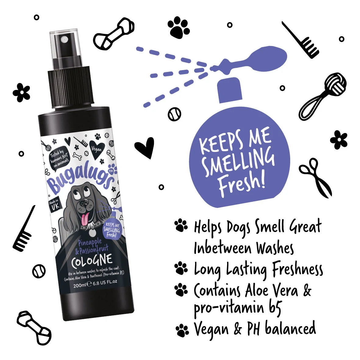 Bugalugs Pineapple & Passionfruit Dog Cologne 200ml