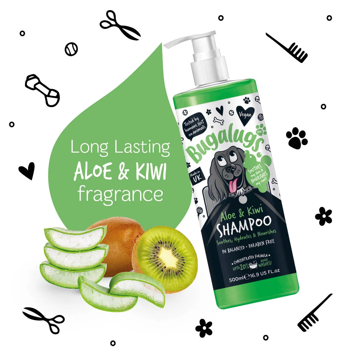 Bugalugs Soothing Aloe & Kiwi Shampoo 500ml