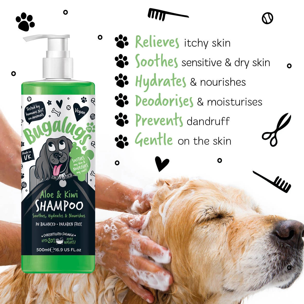 Bugalugs Soothing Aloe & Kiwi Shampoo 500ml