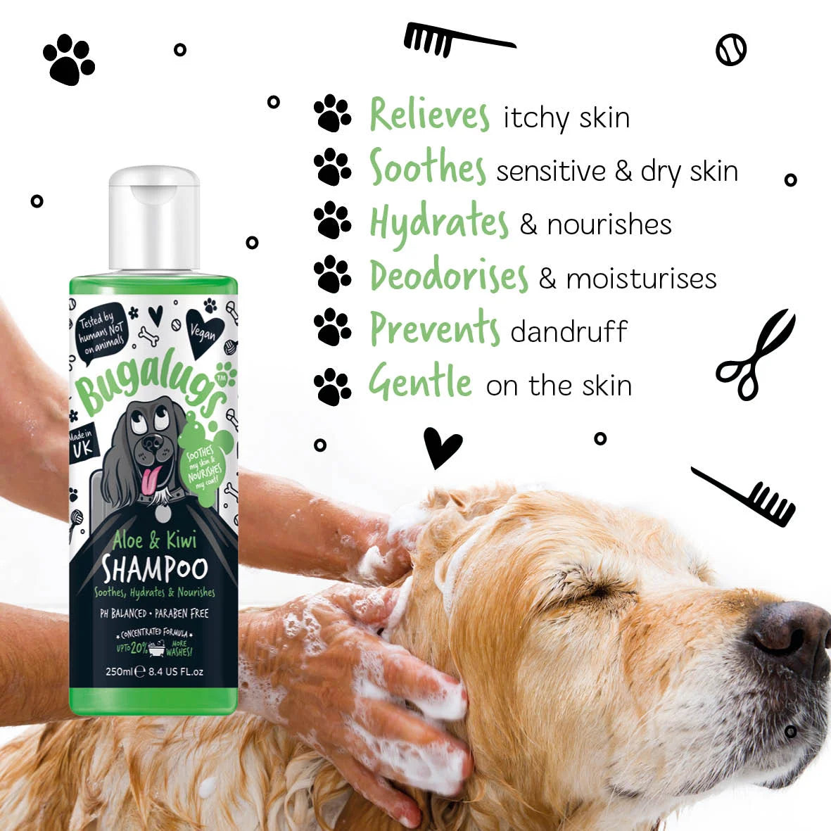 Bugalugs Soothing Aloe & Kiwi Shampoo 250ml