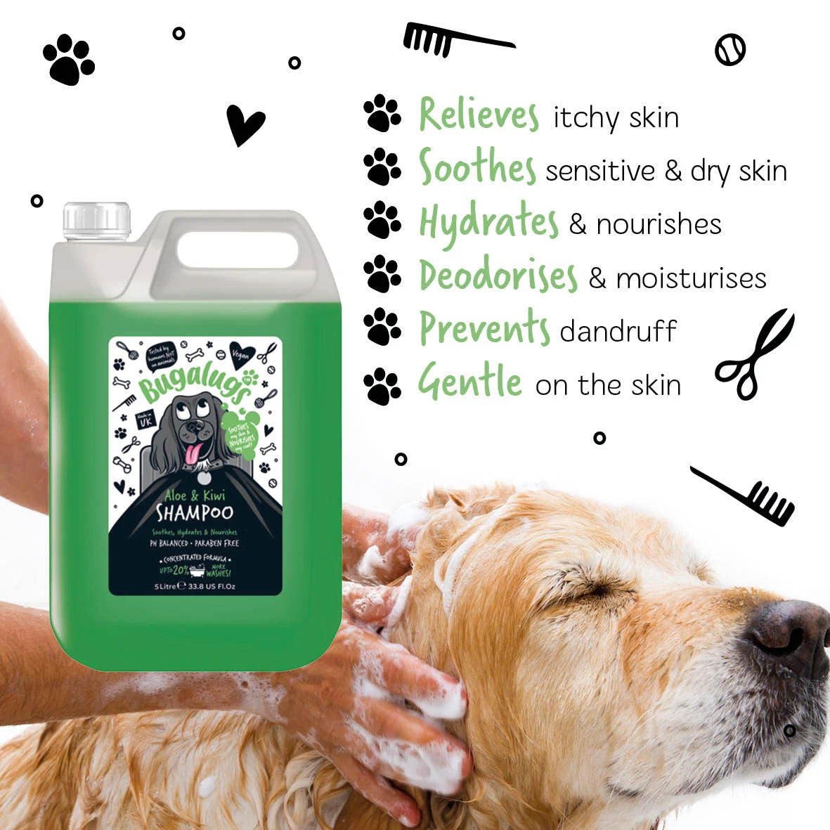 Bugalugs Soothing Aloe & Kiwi Shampoo 5 Litre