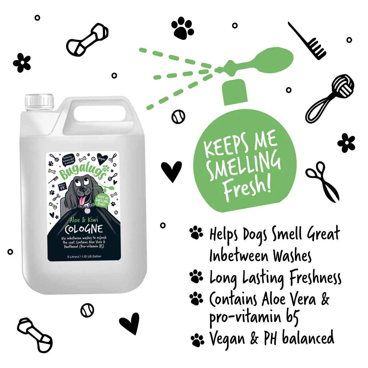 Bugalugs Aloe & Kiwi Dog Cologne 200ml