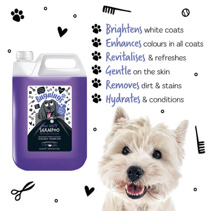 Bugalugs Maxi White Whitening Dog Shampoo  5 Litre