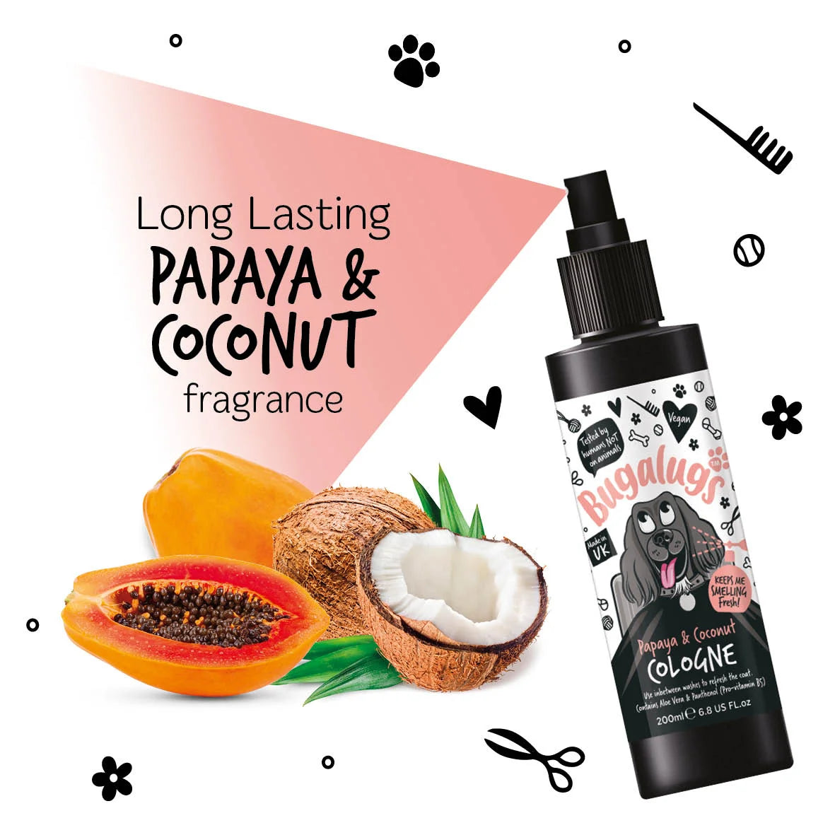 Bugalugs Papaya & Coconut Dog Cologne 200ml