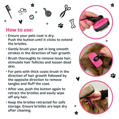 Bugalugs Pet Slicker Brush for Dogs & Cats