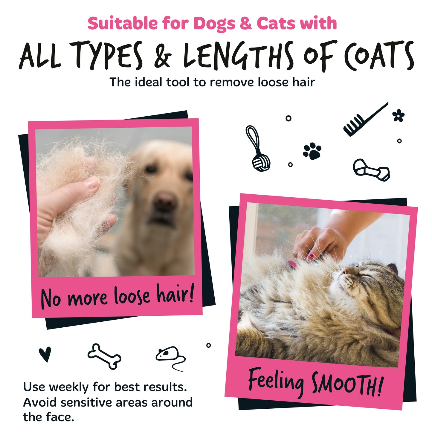 Bugalugs Pet Slicker Brush for Dogs & Cats