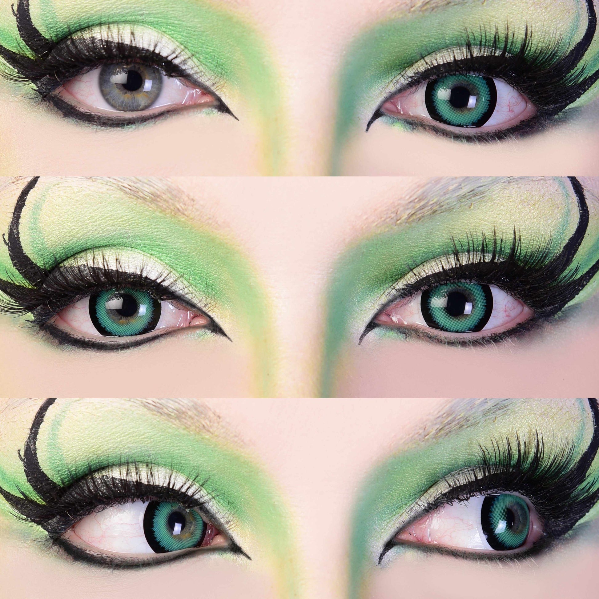 Green Colored contact lenses, Halloween Cosplay, color contacts, krazy lens, fancy lens, circle lens.