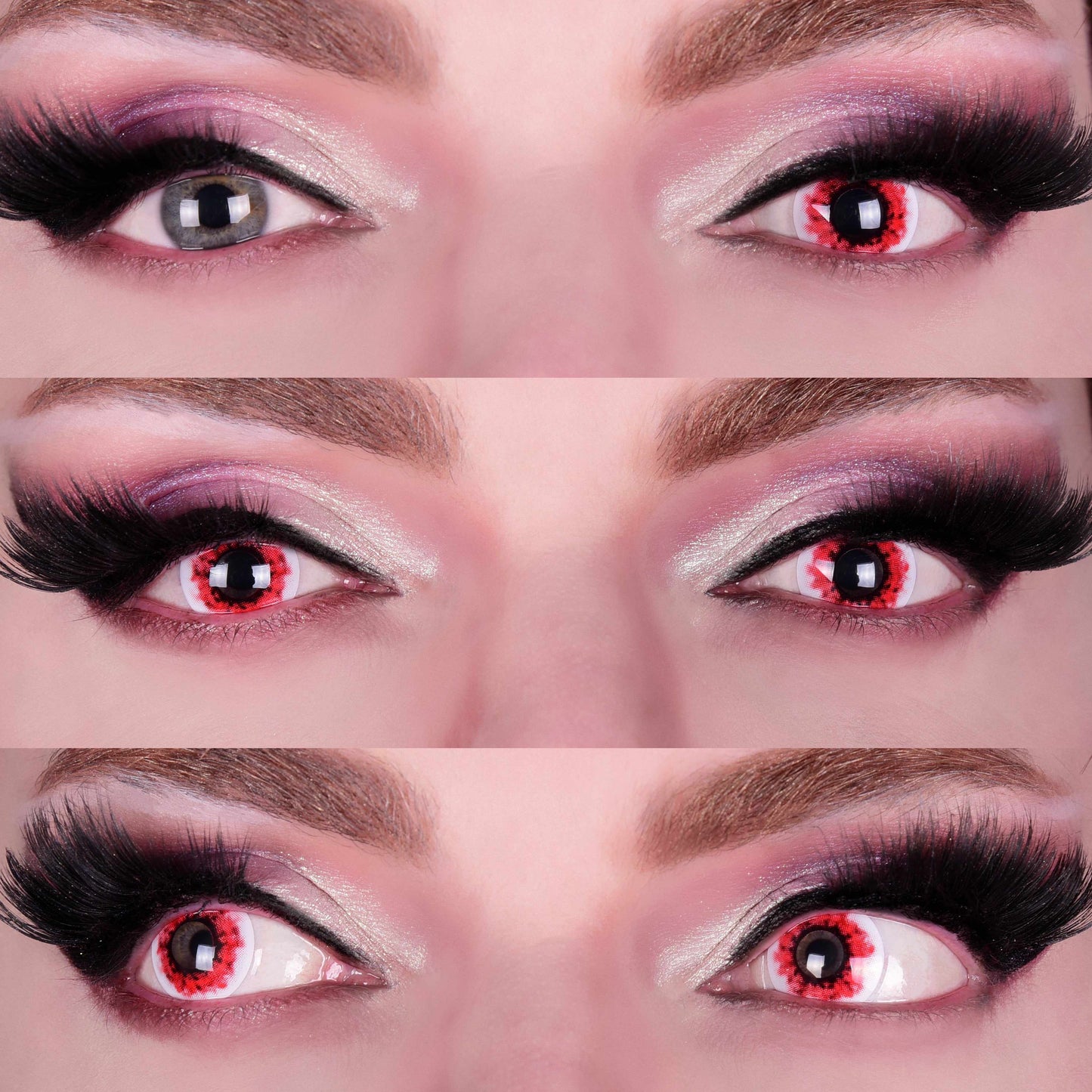 PRIMAL® Rx Wraith II - Red & white Prescription contact Lenses