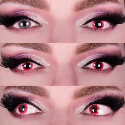 PRIMAL® Rx Wraith II - Red & white Prescription contact Lenses