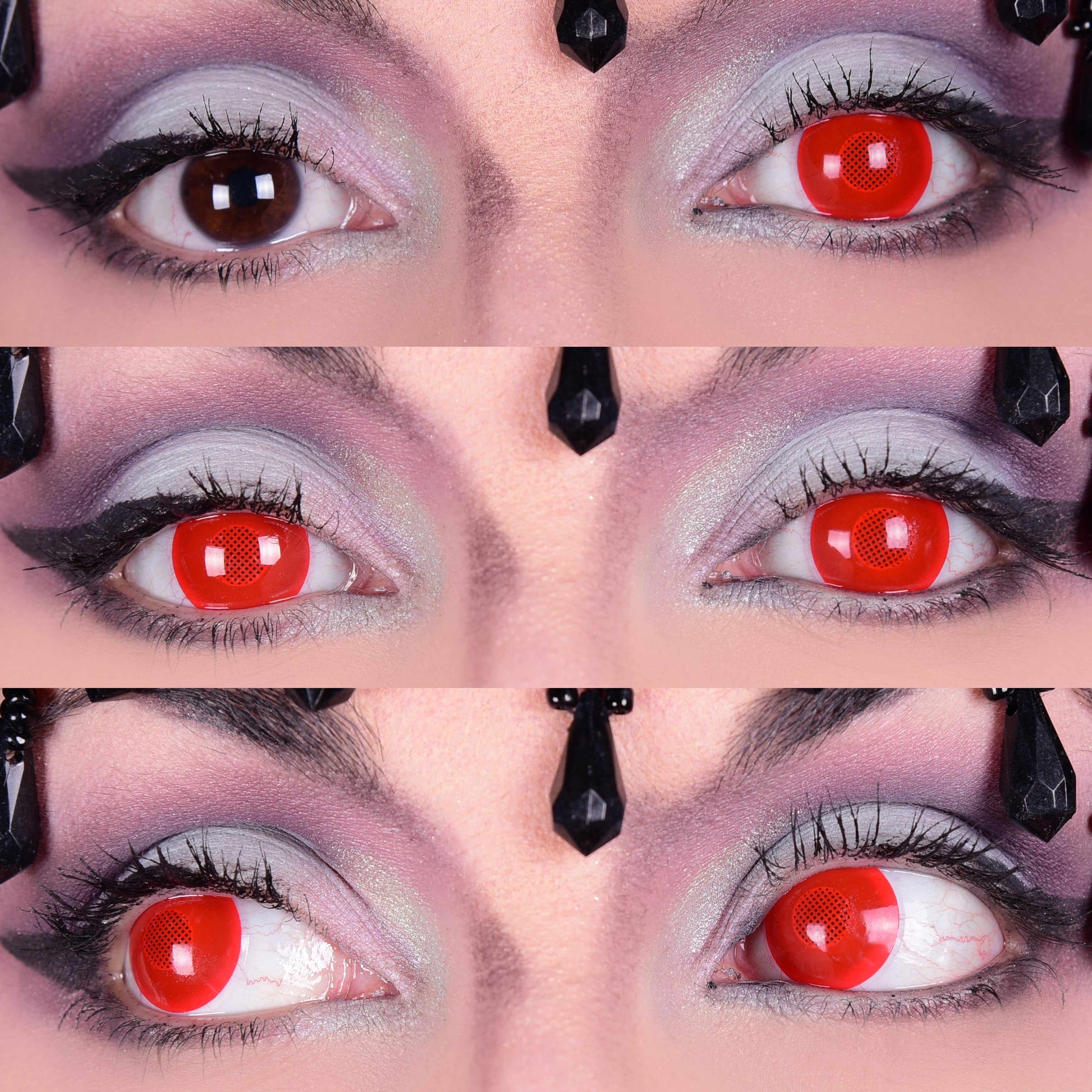 Red Blind Contact Lenses, Red Mesh Contact Lenses