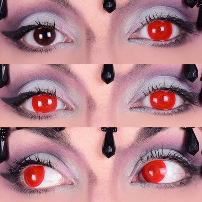 Red Blind Contact Lenses, Red Mesh Contact Lenses